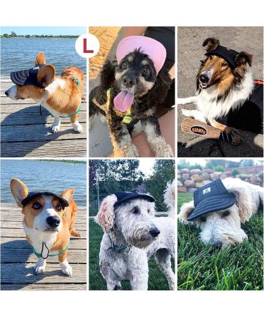 Pawaboo Adjustable Dog Baseball Cap XL Blue - Sun Protection Outdoor Sport Hat for Small Dogs with Ear Holes - Buy Online on SooperMarket.com