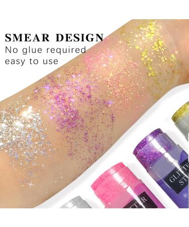NewBang Pink Body Glitter Stick - Holographic Chunky Face Glitter Gel for Music Festivals and Raves - Sparkling Makeup for Women - Buy Online on SooperMarket.com