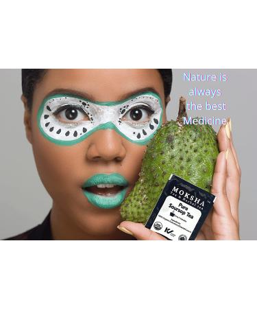 Organic Pure Soursop Tea with Graviola Leaf - 20 Guanabana Leaves Tea Bags | Moksha Ayurveda - Buy Online on SooperMarket.com