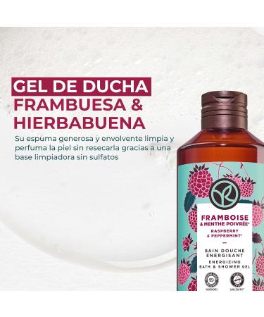 Yves Rocher Raspberry & Peppermint Energizing Bath & Shower Gel 400ml - Refreshing Body Cleanser for All Skin Types - Buy Online on SooperMarket.com