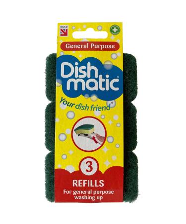 Dishmatic Spare Heads Green HD 3pk White One Size