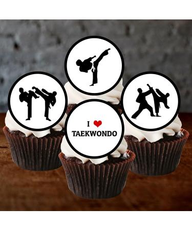 24 Edible Taekwondo Cupcake Toppers Martial Arts Cake Decorations Karate Gifts Jiu Jitsu Gifts Ninja Cake Toppers Judo Gifts Taekwondo Gifts Taekwondo Cupcake Decorations Karate Kids - Buy Online on SooperMarket.com