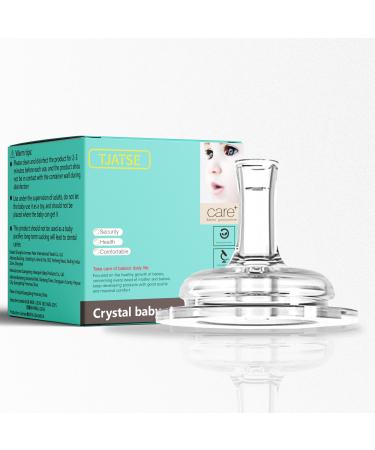 TJATSE Baby Bottle Matching Nipple  BPA-Free 5cm Wide Caliber  Faster Flow Rate  Food-Grade Liquid Silicone Pacifier  Suitable for Babies of All Ages  Like Breast Milk (Baby Straw  Bright) Baby straw Bright