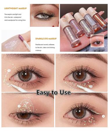 Go Ho Glitter Eyeshadow & Eyeliner Set - Diamond Sparkle Makeup Kit for Women - Korean Makeup 04 Champagne Bronze - Buy Online on SooperMarket.com