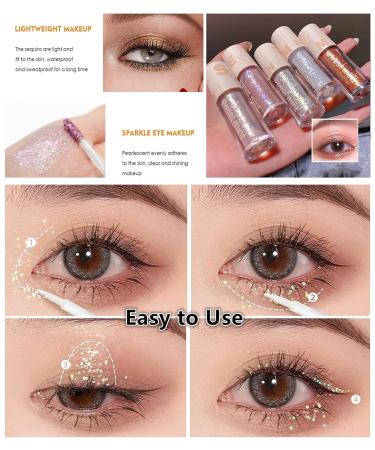 Korean Glitter Makeup Set: Go Ho Liquid Eyeshadow, Glitter Eyeliner, and Lip Gloss - White Pearl Shade for Women - Buy Online on SooperMarket.com