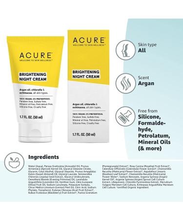 Acure Brightening Night Cream 1.7 fl oz - Revitalize & Illuminate Your Skin - Buy Online on SooperMarket.com
