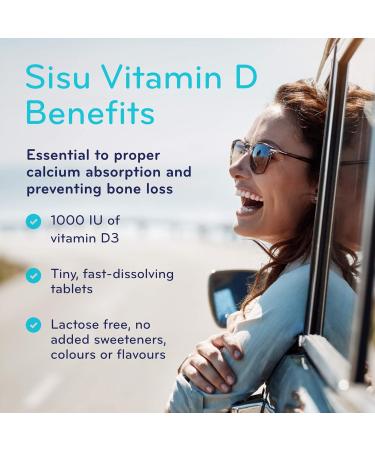 Sisu Vitamin D 1000 IU 400 Tablets - Quick Dissolve Vitamin D3 Tablets - Immune Support and Bone Maintenance - Gluten & Dairy Free - 400 Servings - Buy Online on SooperMarket.com