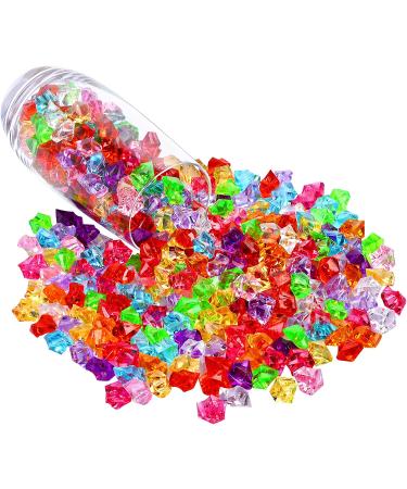 Premium Multicolored Fake Crushed Ice Rock Gems - 180-190pcs | Acrylic Ice Crystals for Kids Toy, Wedding Decor, Crafts - Buy Online on SooperMarket.com