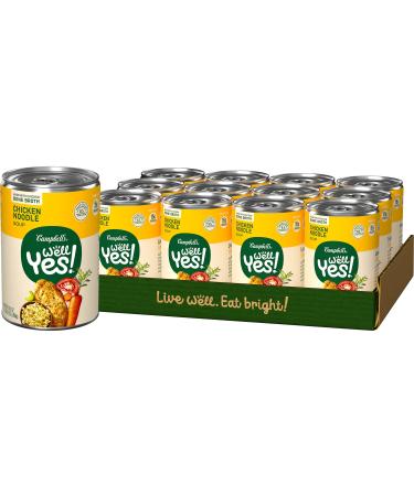Campbell's Well Yes! Chicken Noodle Soup, 15 Grams of Protein, 16.2 Ounce Can (Pack of 12)