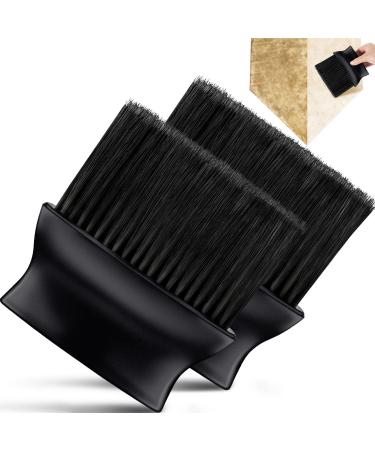 Deekin 2 Pieces Umpire Brush Baseball Home Plate Brush Baseball Umpire Gear with Plastic Handle for Baseball Softball Referee Equipment, Black, 5 x 4.7 x 1.4 Inch