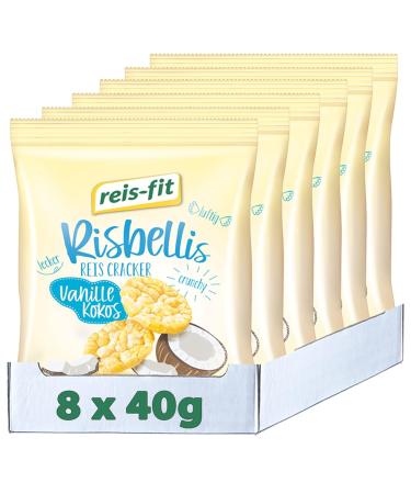 Buy Reis-Fit Risbellis Vanilla-Coconut 8x40g - Gluten-Free Crispy Snacks for On-the-Go | International Shipping - Buy Online on SooperMarket.com