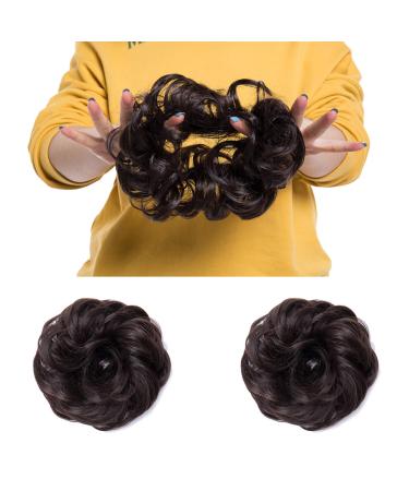 Messy Hair Bun Donut Hair Chignons Updo Scrunchy Scrunchie Bun Updo Hairpiece 35g Hair Ribbon Ponytail Extensions Medium Brown 35 g Medium Brown