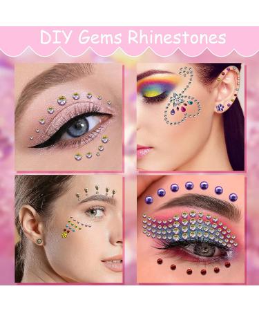 8 Sheets Self-Adhesive Rhinestone Face Jewels for Makeup, Crafts, and Nail Art - Festival and Carnival Fairy Style Rhinestone Stickers - Buy Online on SooperMarket.com