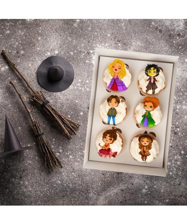 Hocus Pocus Edible Cupcake Toppers (PRECUT Optional) Sanderson Sisters Theme - Halloween Witches Edible Cupcake Toppers - Wafer Cake Decorations (PRECUT Pack of 12) - Buy Online on SooperMarket.com