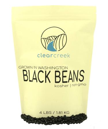 Washington State Black Beans | Non-GMO | 4 lb Resealable Bag | Vegan | Kosher | Non-Irradiated | Dry Black Beans | Frijoles Negros
