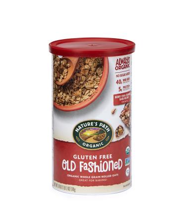 Natures Path Organic Gluten Free Old Fashioned Rolled Oats, Non-GMO, 40g Whole Grains, 5g Plant Based Protein, Oatmeal Great for Baking, 18 Ounce (Pack of 6) Gluten-Free Old Fashioned