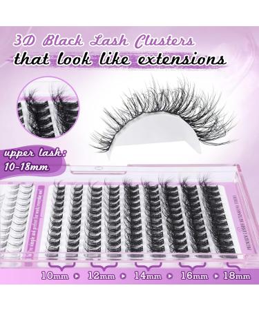 Focipeysa Wispy Lash Clusters - Natural DIY Eyelash Extensions | C Curl Individual Lashes 10-18mm with Applicator - Shop Now for International Shipping - Buy Online on SooperMarket.com