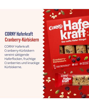 Oat Bar Corny Haferkraft Cranberry-Pumpkin Seed | Whole Grain Vegan Snack | 48x35g | International Shipping - Buy Online on SooperMarket.com