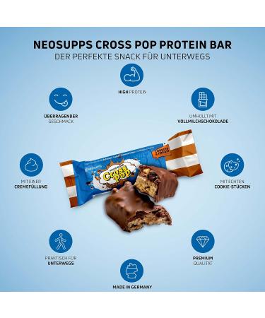 Neosupps CrossPop Cookies & Cream Protein Bar - Low Carb Low Sugar Milk Protein 40g | Best Healthy Snack - Buy Online on SooperMarket.com