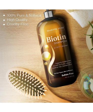 Majestic Pure Biotin Shampoo for Hair Growth - DHT-3 Blocker - Sulfate Free - 16 fl oz - Buy Online on SooperMarket.com