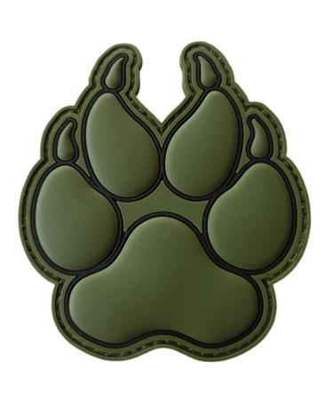 Olive Drab OD K-9 Paw K9 Handler Dogs of War Morale Army Gear PVC Touch Fastener Patch