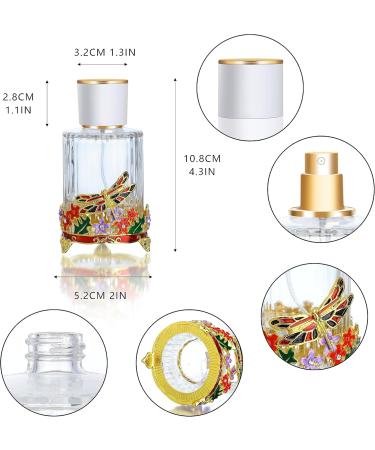 YU FENG 18ml Dragonfly Decorative Glass Spray Perfume Bottle Clear Empty Fine Mist Glass Travel Bottle Retro Refillable Atomizer Containers Decor N5 - Buy Online on SooperMarket.com