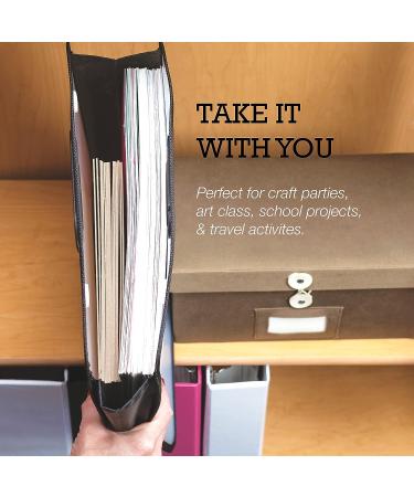 Samsill 12x12 Paper & Scrapbook Storage Organizer - Transparent, Expandable, Padded Handle - Ideal for Scrapbooking, Craft Paper, Vinyl, Photos, Cards - Buy Online on SooperMarket.com