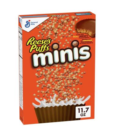 American Cereal - Reese's Puffs Minis Breakfast Cereal Chocolate Peanut Butter Cereal - 11.7oz (331g) - Import