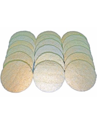 18 Pack Natural Loofah Exfoliating Face Pads - Facial Body Scrubbers for Bath, Shower, and Spa - Bulk Loofahs Scrubber for Cleansing Skin - Men and Women - Buy Online on SooperMarket.com