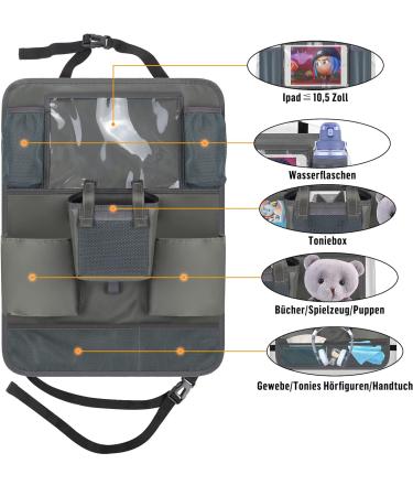 Annmore Car Organizer with Toniebox Holder and iPad Bag - Seat Back Cover and Organiser for Tonies Characters - Grey - 1 Piece - Buy Online on SooperMarket.com