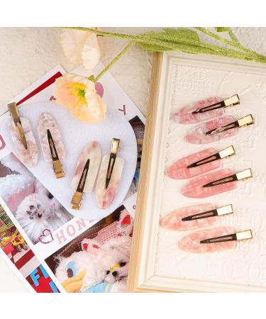 Magicsky 10PCS No Bend Hair Clips for Styling - Pink Opal Acrylic Resin Flat Clips - No Crease Curl Small Pins - Bang Seamless Barrette Tool for Makeup-Hairstyle - Women Girls Accessories - Buy Online on SooperMarket.com