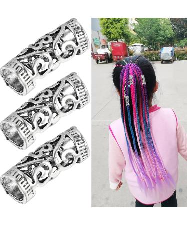 Hair 6pcs Dreadlocks Rings Hair Tube Hollow Out Hair Cuffs Hair Accessories Hair Tube Jewelry Silver - Buy Online on SooperMarket.com