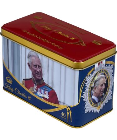New English Teas King Charles III Tea Tin with 40 English Breakfast Teabags - Buy Online on SooperMarket.com