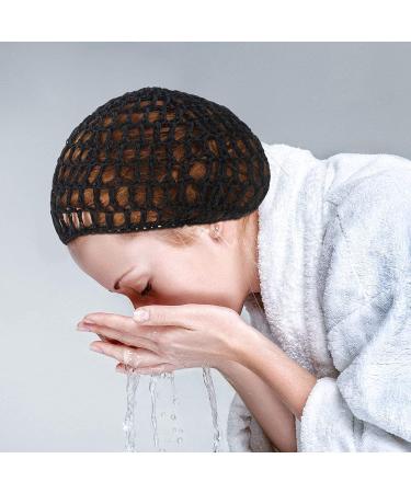 Geyoga 4-Piece Mesh Crochet Hair Net Snood Hat for Women - Black | Sleep Hair Cover - Buy Online on SooperMarket.com