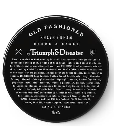 Triumph & Disaster | Old Fashioned Shave Cream Jar | Shaving Lotion for Sensitive Skin - Alcohol Free 3.4 oz (100+ shaves)