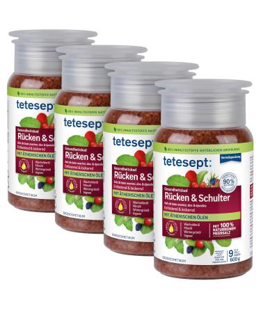 Teteseept Meeressalz Back & Shoulder - Health Bad for Relaxation & Loosening with 6 Etherish oils - Soothing bathing additive with a natural sea salt - 4 x 600 g