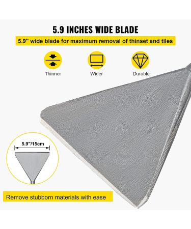 VEVOR SDS Max Tile Thinset Removal Tool with Bull Point Hammer Steel Chisel Bit | 5.9 x 15.7 Floor Scraper - Buy Online on SooperMarket.com