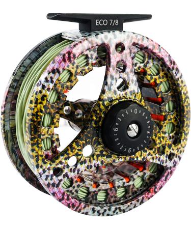 M MAXIMUMCATCH ECO Large Arbor Fly Fishing Reel Combo - Rainbow Trout Reel Loaded with Moss Green Line 3/4wt - Buy Online on SooperMarket.com