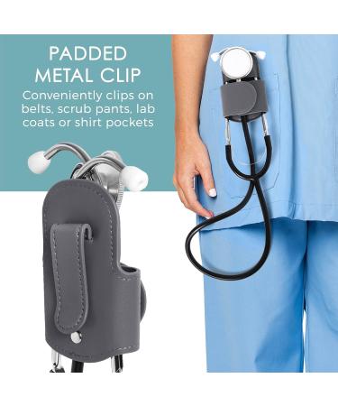 Buy Magnetic Stethoscope Holder Clip - Genuine Leather Waist Holder for Littman Stethoscopes - Perfect Gift for Nurses & Doctors - International Shipping Available - Buy Online on SooperMarket.com