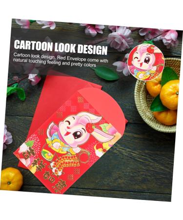MAGICLULU 60pcs 2023 Year of The Rabbit Red Packets Bunny 2024 Year Money Bag Red Luck Money Bag Festival Red Envelope Red Envelope for The Year of Dragon Paper Personality Lai See Bag Assorted Color 1 1.5X8X0.1CM - Buy Online on SooperMarket.com
