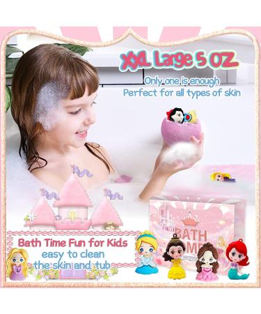 Supbec XXL Organic Princess Bath Bombs for Kids with Surprise Inside | 6 Pcs 5 OZ Gift Set Rich in Essential Oils - Perfect for Dry Skin Moisturizing | Ideal Gifts for Girls - Buy Online on SooperMarket.com