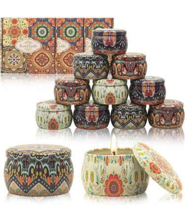 Vetour 8PCs Soy Wax Fragrance Candles - Aromatherapy Orange Lemon Vanilla Rose - 30 Hour Burn Time - Perfect Gift for Women Girls Parties & Birthdays - Retro Bohemian Style - Buy Online on SooperMarket.com