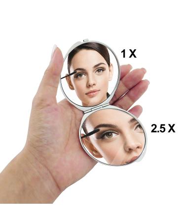 Mother of Pearl Compact Mirror - Double Sided Folding Magnify, Crane Apricot Tree Design - Buy Online on SooperMarket.com