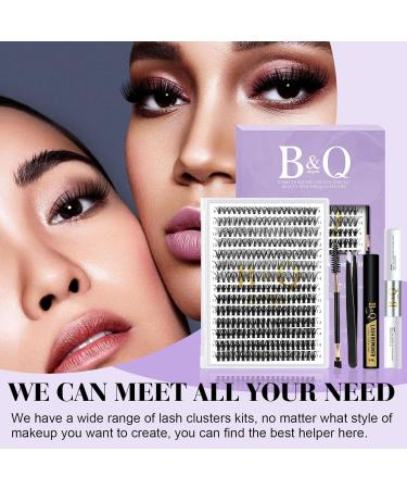 B&Q DIY Eyelash Extension Kit - 280 PCS Cluster Lashes Kit with Lash Bond, Seal, Remover, and Applicators - D Curl 9-16mm - Buy Online on SooperMarket.com
