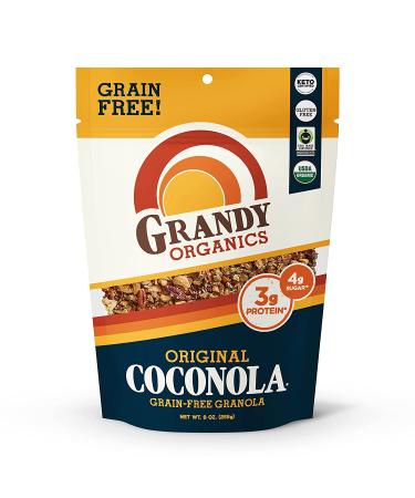 Grandy Organics Original Coconola Gluten Free Granola - Certified Organic, Keto & Paleo Friendly, Non-GMO - 9oz Bags, Bulk Pack of 3 - Buy Online on SooperMarket.com