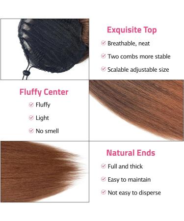 Allyreetress Yaki Drawstring Ponytail Extension for Black Women Kinky Staight Up Down Ponytails Synthetic Hair Extensions 20 Inches Clip in (Black to Brown) 20 inches T30 - Buy Online on SooperMarket.com