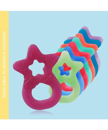 Dentistar Bei ring 2 Set - Teether for Babies & Toddlers 3 Months+ | Soft Dental Aid & Massage Handle | Made in Germany | Pink - Buy Online on SooperMarket.com