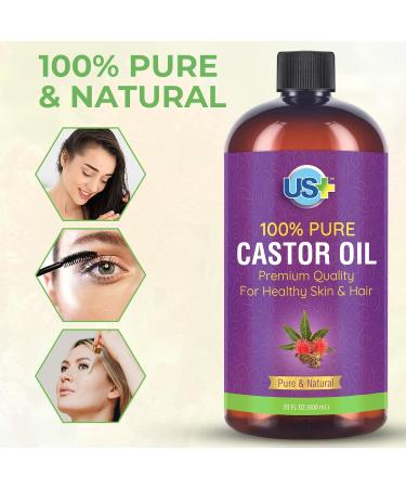 20oz 100% Pure Castor Oil - Cold-Pressed & Unrefined - Hexane-Free BPA-Free - Premium USP Grade for Healthy Skin & Hair - International Shipping Available - Buy Online on SooperMarket.com