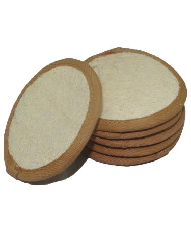 6-Piece Natural Exfoliating Face Pad Loofah Sponge Set - Shower Scrubber for Body Bath Spa, Men & Women - Renewable Resource - Buy Online on SooperMarket.com
