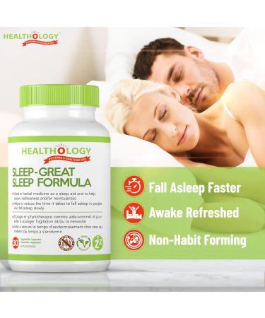 Healthology Sleep-Great Natural Sleep Aid Supplement (30 Capsules) - Buy Online on SooperMarket.com